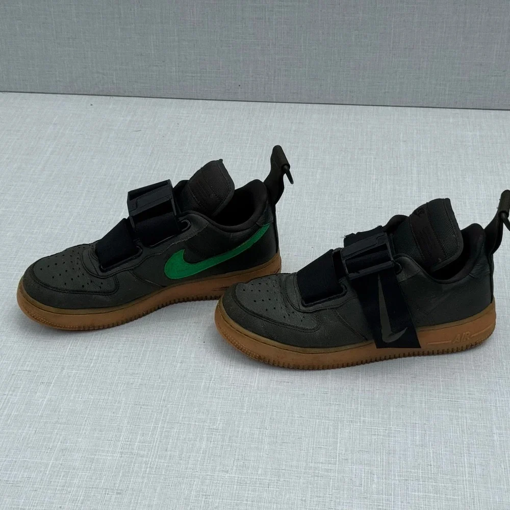 Nike Air Force 1 Utility Low Sequioa Sneakers Olive With Strap Gum Soles Men 8.5